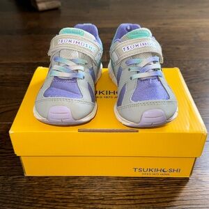 Tsukihoski Little Girl Sneakers Tennis Shoes Size 10 Purple and Turquoise Blue